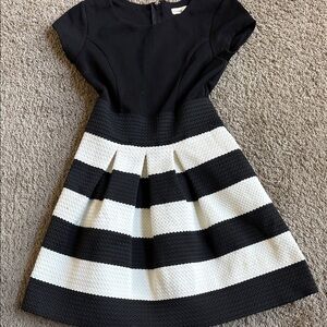 Elegant Striped Black and White Kids Dress